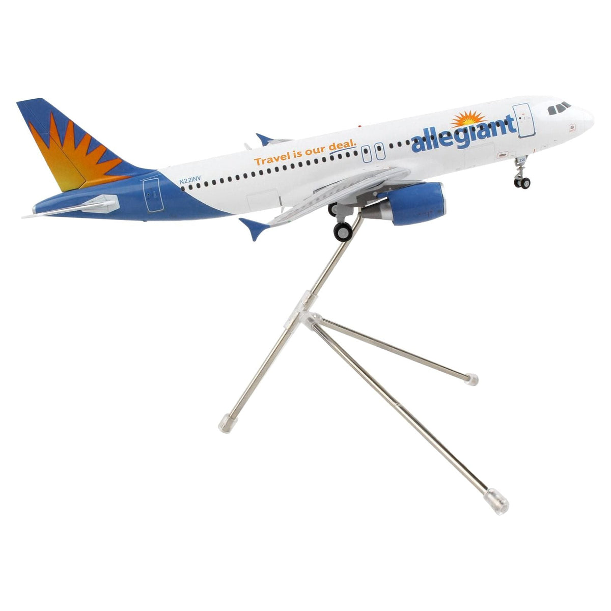 Airbus A320 Commercial Aircraft "Allegiant Air" White with Blue Tail "Gemini 200" Series 1/200 Diecast Model Airplane by GeminiJets-GeminiJets-ModelCars.com