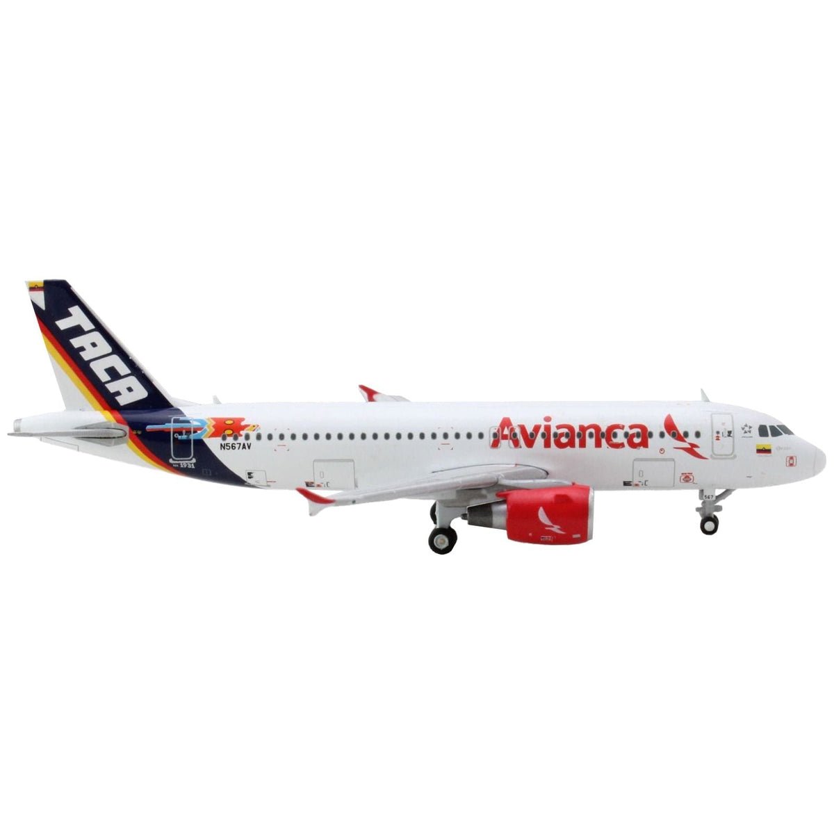 Airbus A320 Commercial Aircraft "Avianca Airlines" White with Tail Stripes 1/400 Diecast Model Airplane by GeminiJets-GeminiJets-ModelCars.com