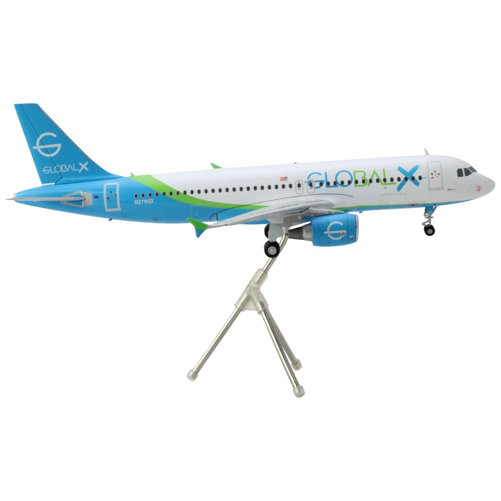 Airbus A320 Commercial Aircraft "GlobalX Airlines" White with Blue and Green Tail "Gemini 200" Series 1/200 Diecast Model Airplane by GeminiJets - GeminiJets - ModelCars.com