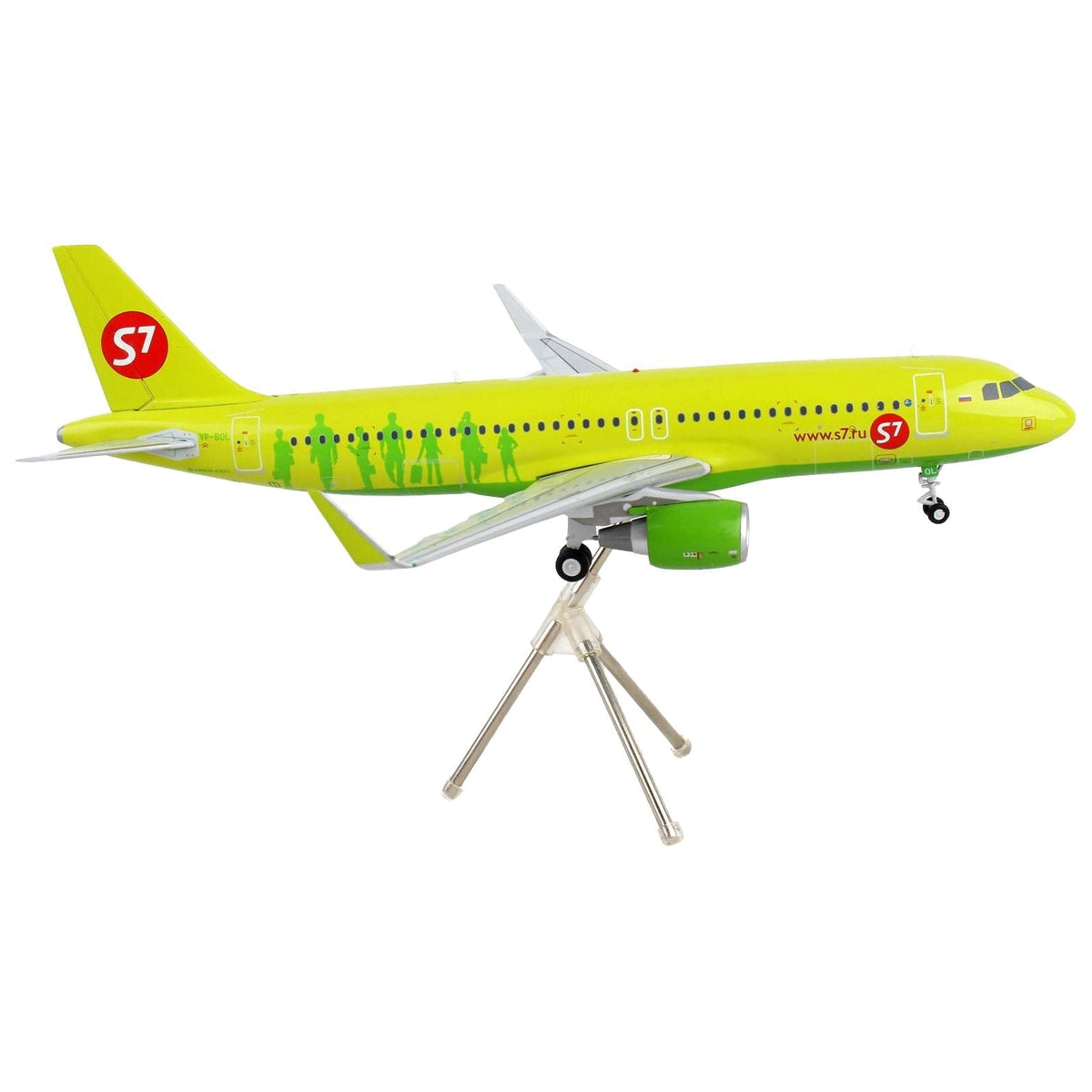 Airbus A320 Commercial Aircraft "S7 Airlines" Lime Green "Gemini 200" Series 1/200 Diecast Model Airplane by GeminiJets-GeminiJets-ModelCars.com