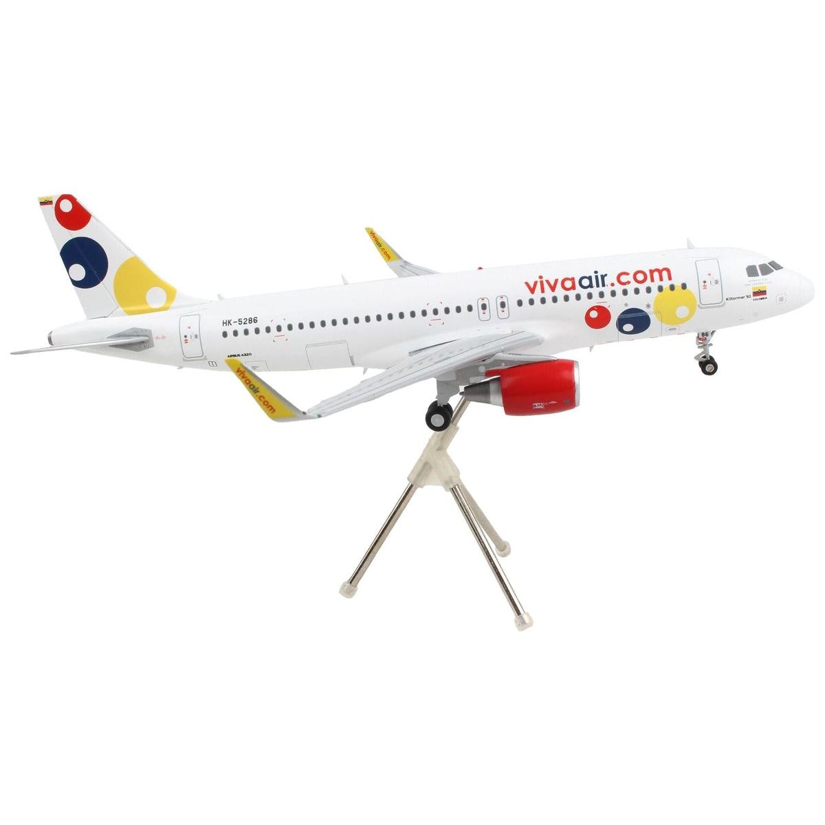 Airbus A320 Commercial Aircraft "Viva Air" White with Tail Graphics "Gemini 200" Series 1/200 Diecast Model Airplane by GeminiJets-GeminiJets-ModelCars.com
