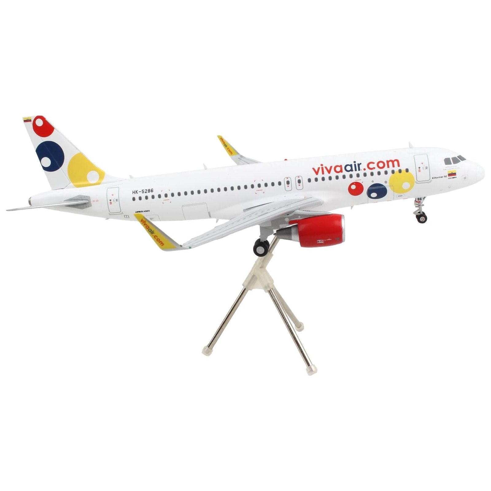 Airbus A320 Commercial Aircraft "Viva Air" White with Tail Graphics "Gemini 200" Series 1/200 Diecast Model Airplane by GeminiJets - GeminiJets - ModelCars.com
