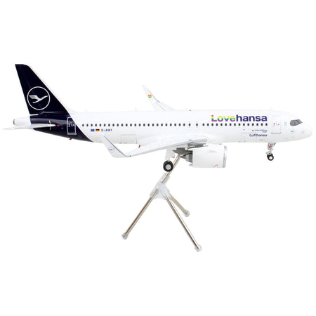 Airbus A320neo Commercial Aircraft "Lufthansa - LoveHansa" White with Blue Tail "Gemini 200" Series 1/200 Diecast Model Airplane by GeminiJets-GeminiJets-ModelCars.com