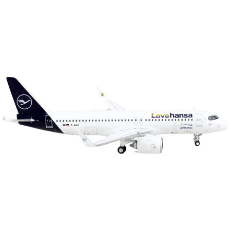 Airbus A320neo Commercial Aircraft "Lufthansa - Lovehansa" White with Dark Blue Tail 1/400 Diecast Model Airplane by GeminiJets - GeminiJets - ModelCars.com