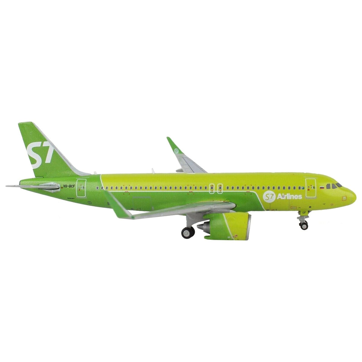 Airbus A320neo Commercial Aircraft "S7 Airlines" Green 1/400 Diecast Model Airplane by GeminiJets-GeminiJets-ModelCars.com