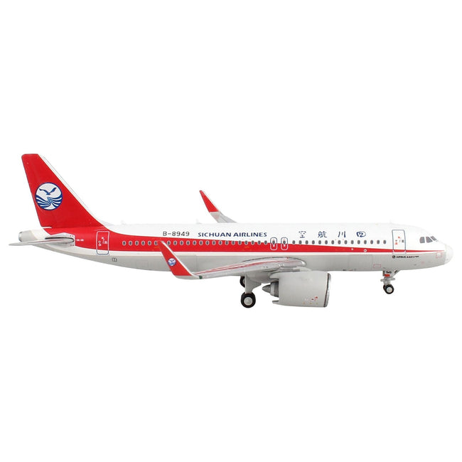 Airbus A320neo Commercial Aircraft "Sichuan Airlines" White with Red Stripes and Tail 1/400 Diecast Model Airplane by GeminiJets - GeminiJets - ModelCars.com