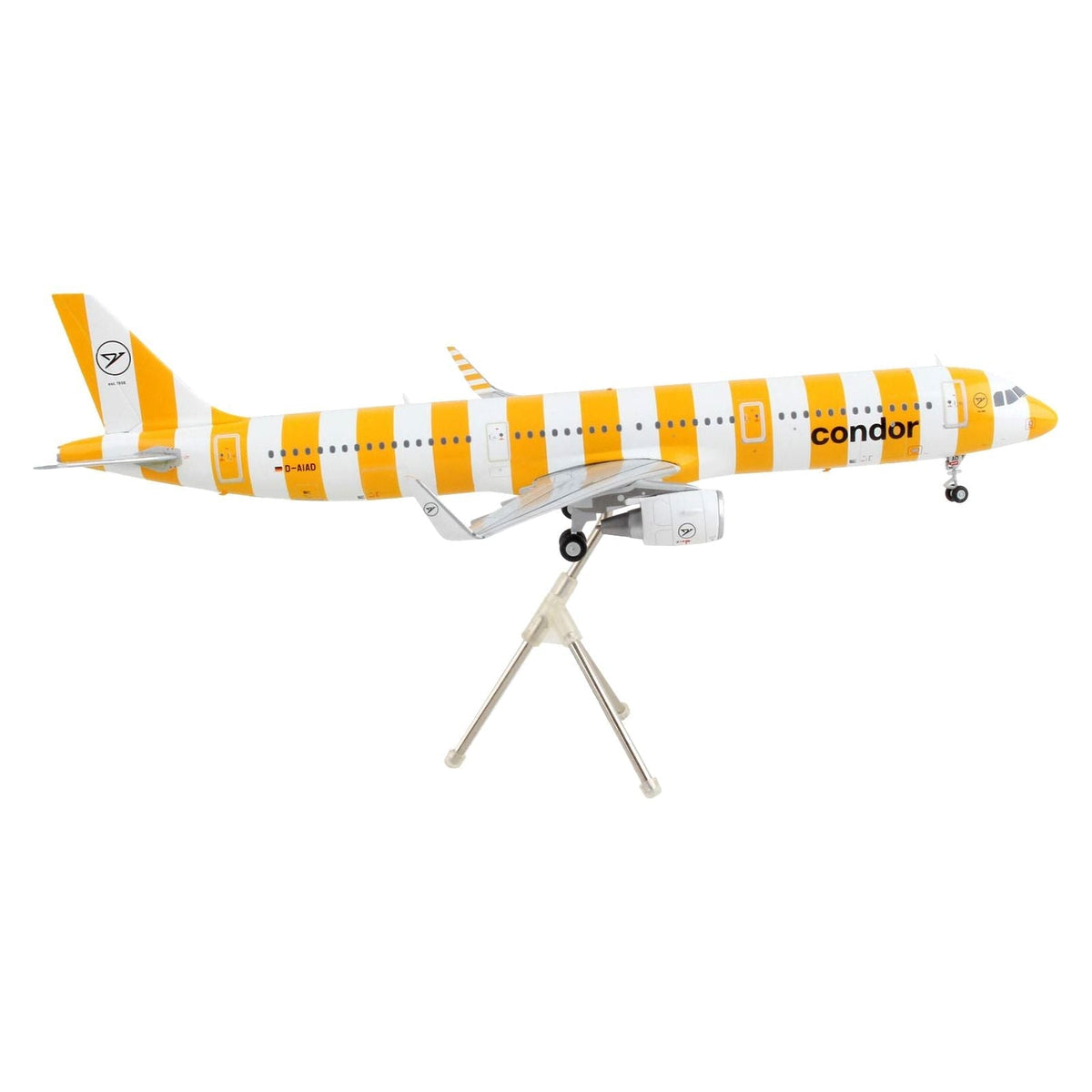 Airbus A321 Commercial Aircraft "Condor Airlines" White and Orange Striped "Gemini 200" Series 1/200 Diecast Model Airplane by GeminiJets-GeminiJets-ModelCars.com