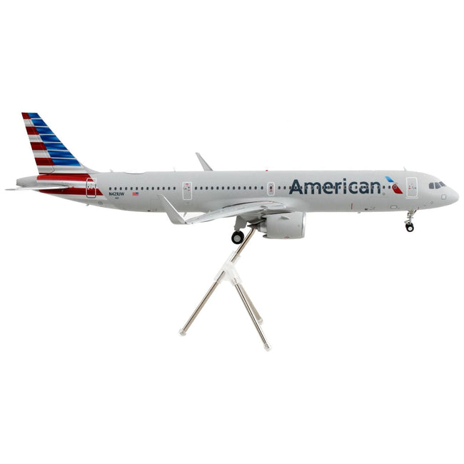 Airbus A321neo Commercial Aircraft "American Airlines" Silver with Striped Tail "Gemini 200" Series 1/200 Diecast Model Airplane by GeminiJets - GeminiJets - ModelCars.com