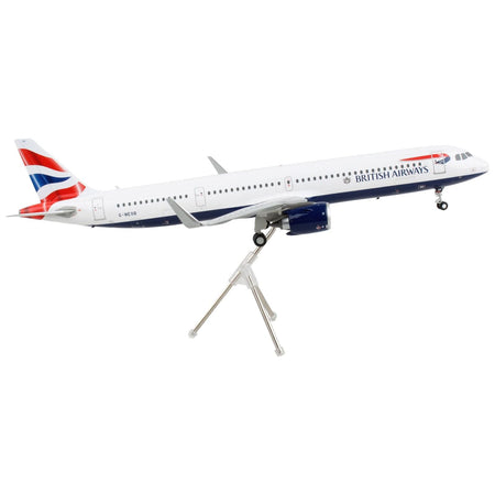 Airbus A321neo Commercial Aircraft "British Airways" White with Tail Stripes "Gemini 200" Series 1/200 Diecast Model Airplane by GeminiJets-GeminiJets-ModelCars.com
