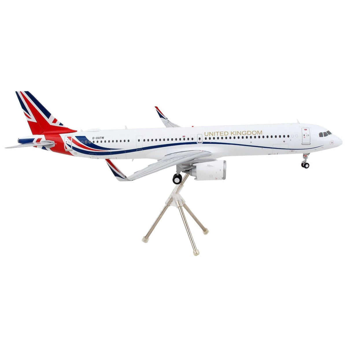 Airbus A321neo Commercial Aircraft "British Royal Air Force" White with United Kingdom Flag Graphics "Gemini 200" Series 1/200 Diecast Model Airplane by GeminiJets-GeminiJets-ModelCars.com