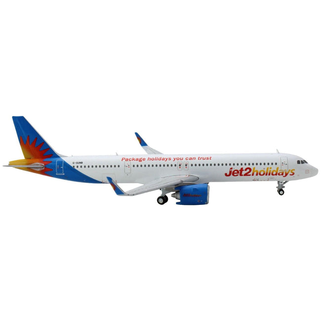 Airbus A321neo Commercial Aircraft "Jet2 Holidays" White with Blue Tail 1/400 Diecast Model Airplane by GeminiJets - GeminiJets - ModelCars.com