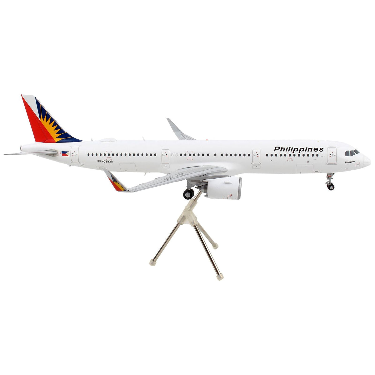 Airbus A321neo Commercial Aircraft "Philippine Airlines" White with Tail Graphics "Gemini 200" Series 1/200 Diecast Model Airplane by GeminiJets-GeminiJets-ModelCars.com