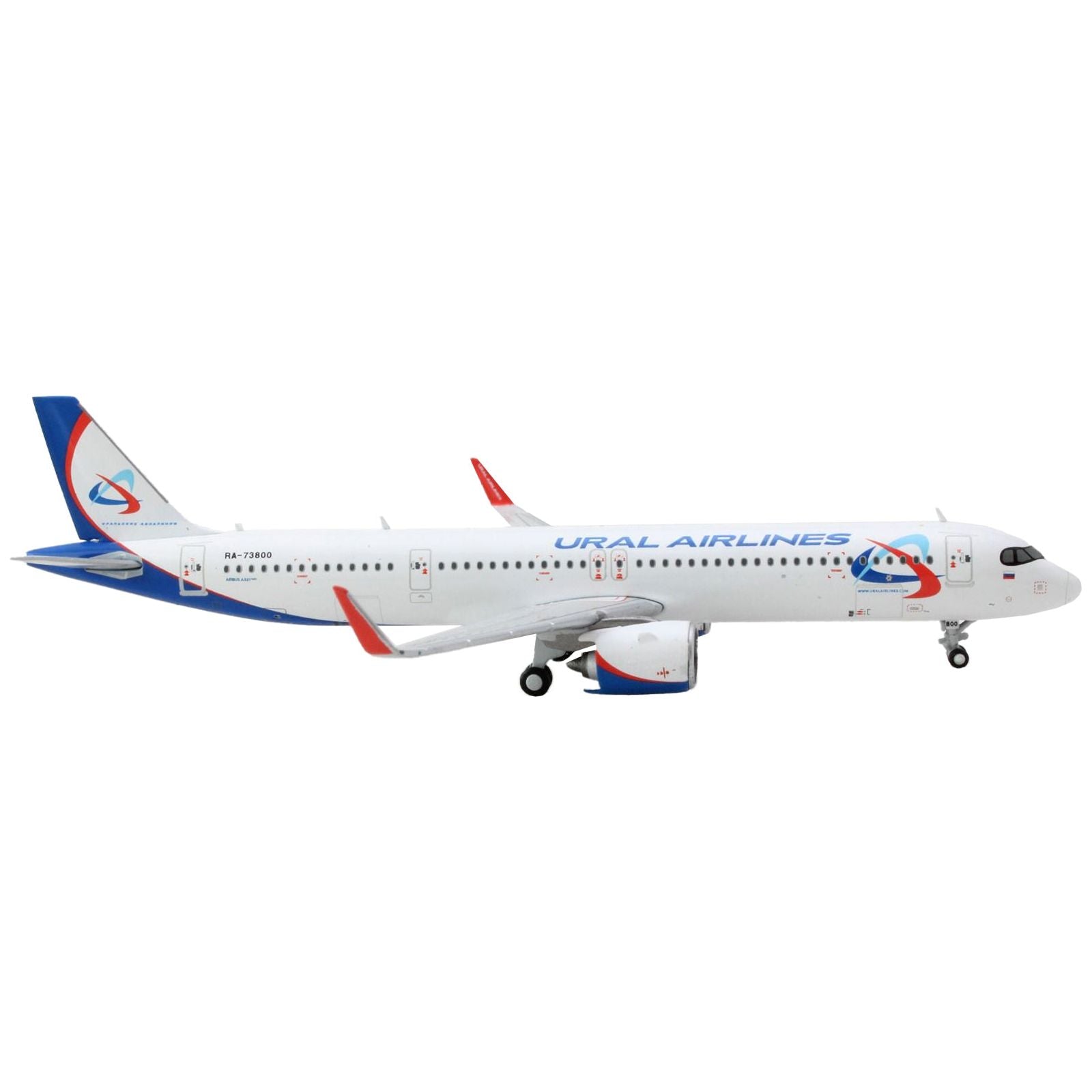 Airbus A321neo Commercial Aircraft "Ural Airlines" White with Blue Tail 1/400 Diecast Model Airplane by GeminiJets - GeminiJets - ModelCars.com
