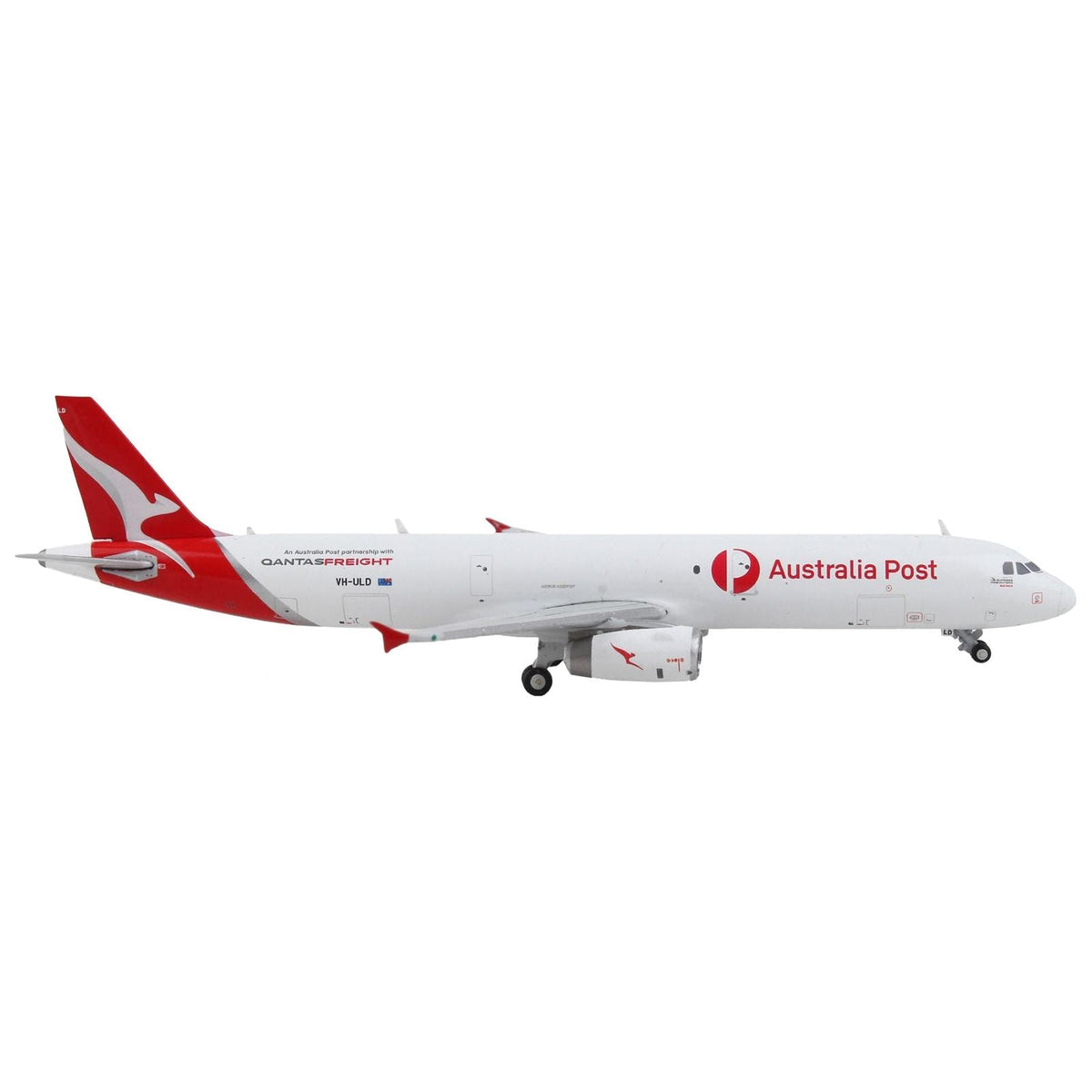 Airbus A321P2F Commercial Aircraft "Qantas Freight - Australia Post" White with Red Tail 1/400 Diecast Model Airplane by GeminiJets-GeminiJets-ModelCars.com