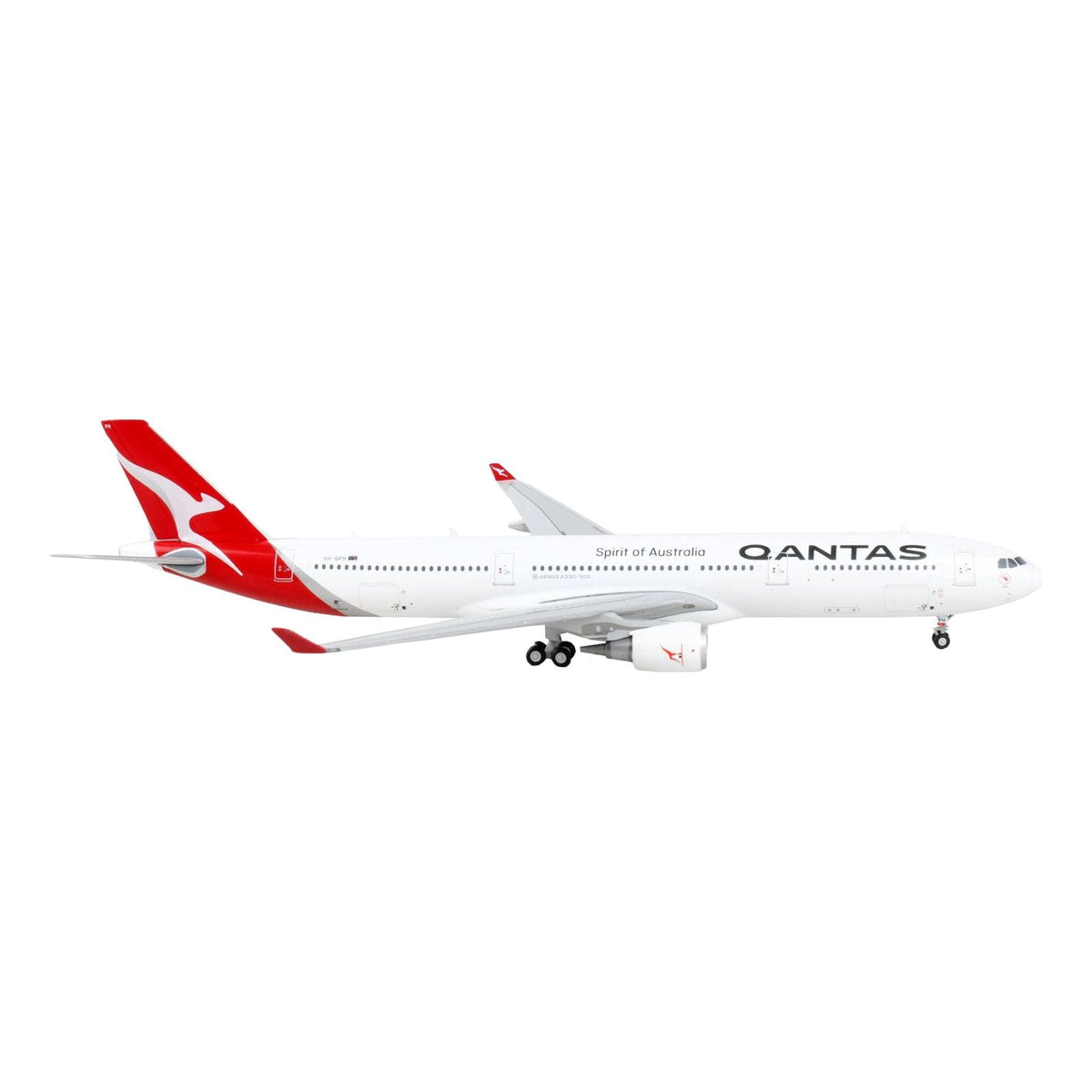 Airbus A330-300 Commercial Aircraft "Qantas Airways - Spirit of Australia" White with Red Tail 1/400 Diecast Model Airplane by GeminiJets-GeminiJets-ModelCars.com