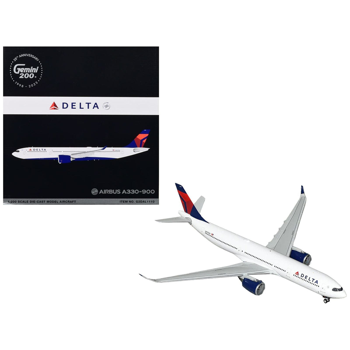 Airbus A330-900 Commercial Aircraft "Delta Air Lines" White with Blue and Red Tail "Gemini 200" Series 1/200 Diecast Model Airplane by GeminiJets-GeminiJets-ModelCars.com