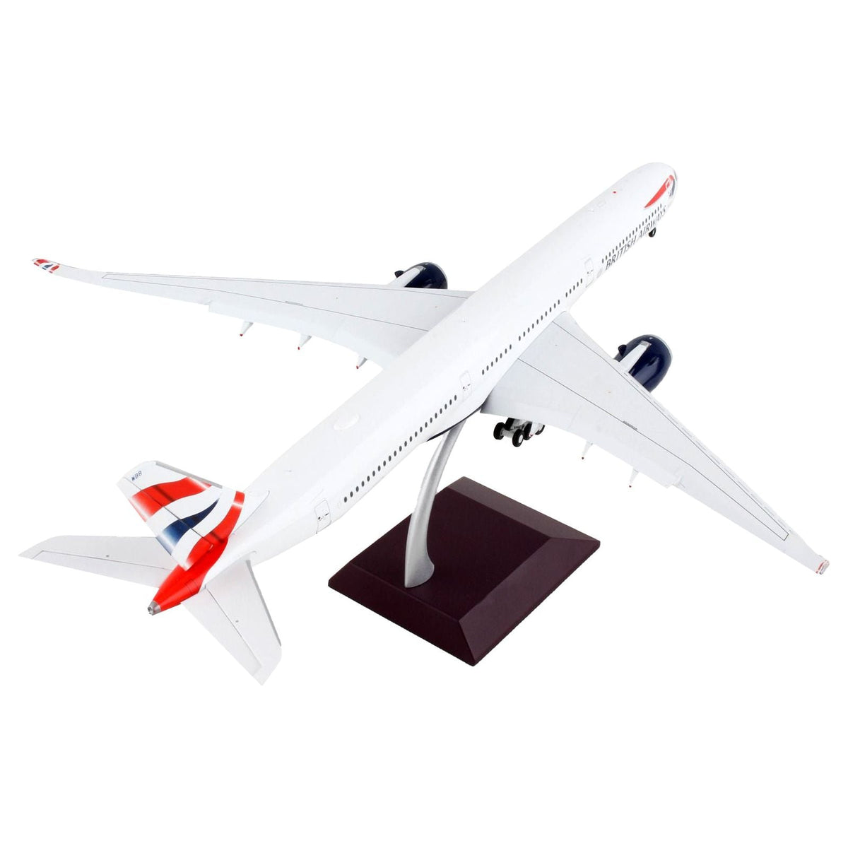 Airbus A350-1000 Commercial Aircraft with Flaps Down "British Airways" White with Striped Tail "Gemini 200" Series 1/200 Diecast Model Airplane by GeminiJets-GeminiJets-ModelCars.com