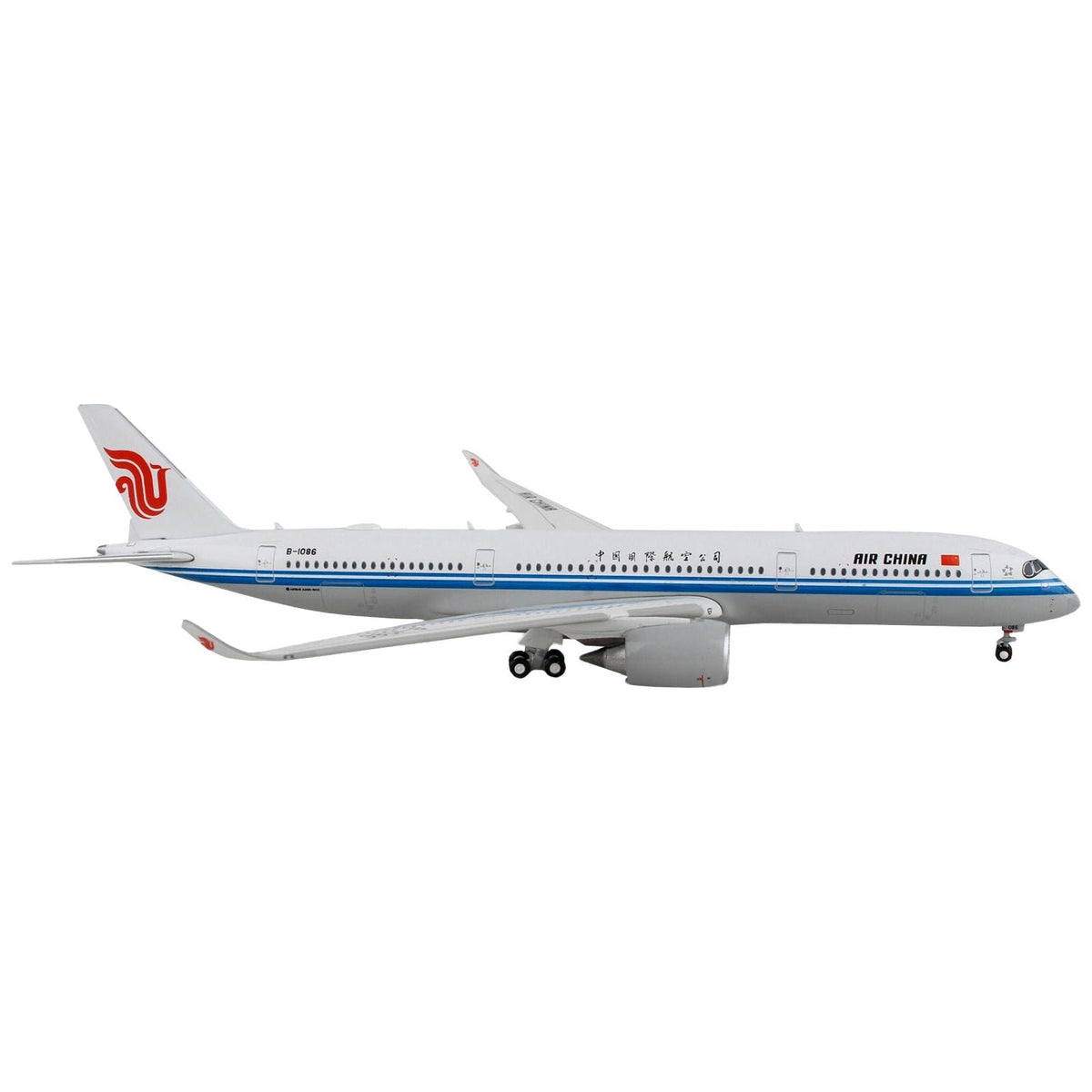 Airbus A350-900 Commercial Aircraft "Air China" White with Blue Stripes 1/400 Diecast Model Airplane by GeminiJets-GeminiJets-ModelCars.com
