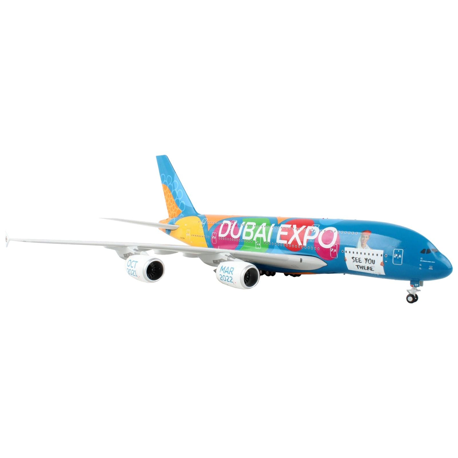 Airbus A380 - 800 Commercial Aircraft "Emirates Airlines - Dubai Expo" "Gemini 200" Series 1/200 Diecast Model Airplane by GeminiJets - GeminiJets - ModelCars.com