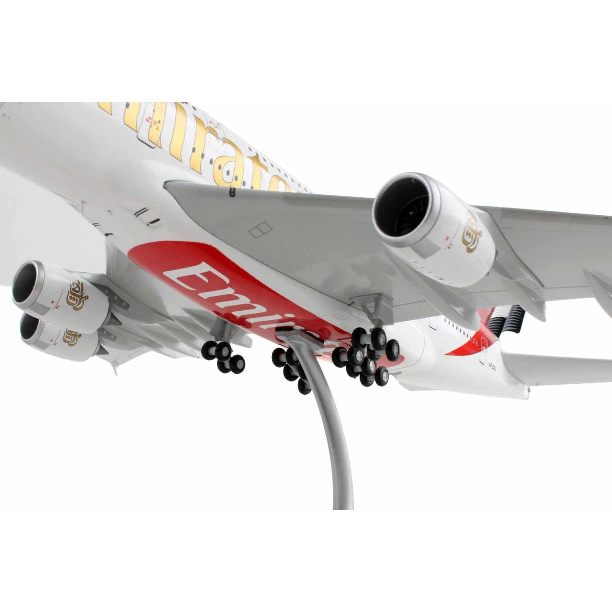 Airbus A380-800 Commercial Aircraft "Emirates Airlines - New Livery" White with Striped Tail "Gemini 200" Series 1/200 Diecast Model Airplane by GeminiJets-GeminiJets-ModelCars.com