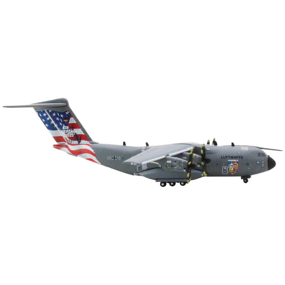 Airbus A400M Transport Aircraft "German Luftwaffe - Air Defender 2023" (54+21) Gray "Gemini Macs" Series 1/400 Diecast Model Airplane by GeminiJets-GeminiJets-ModelCars.com