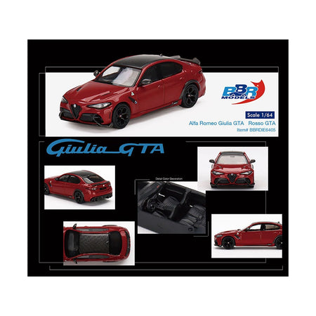Alfa Romeo Giulia GTA Rosso GTA Red with Carbon Top 1/64 Diecast Model Car by BBR-BBR-ModelCars.com