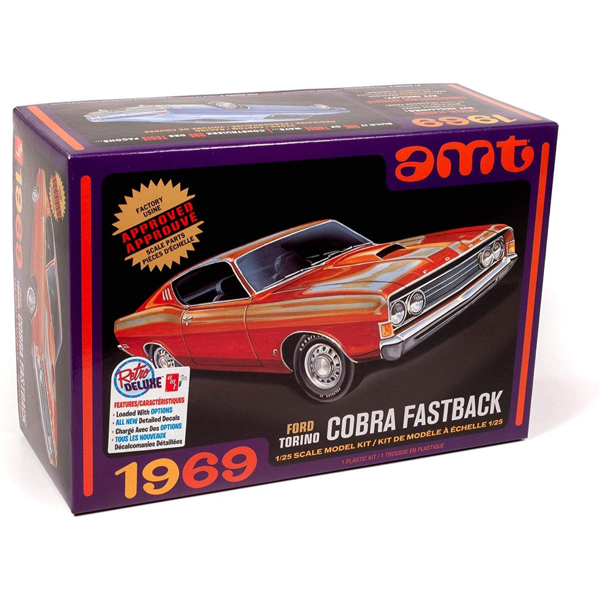 AMT 1/25 1969 Ford Torino Cobra Fastback-AMT-ModelCars.com