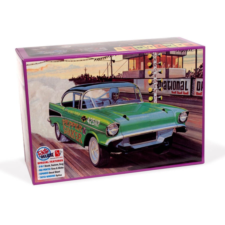 AMT 1957 Chevy Bel Air "Pepper Shaker" Silent Box 1/25 Scale Model Kit - AMT - ModelCars.com
