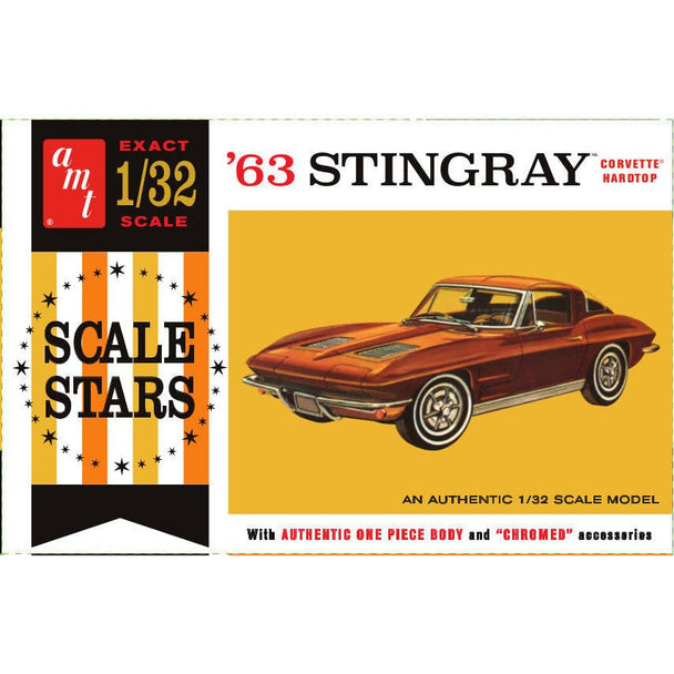 AMT 1963 Chevy Corvette Stingray 1:32 Scale Model Kit - AMT - ModelCars.com