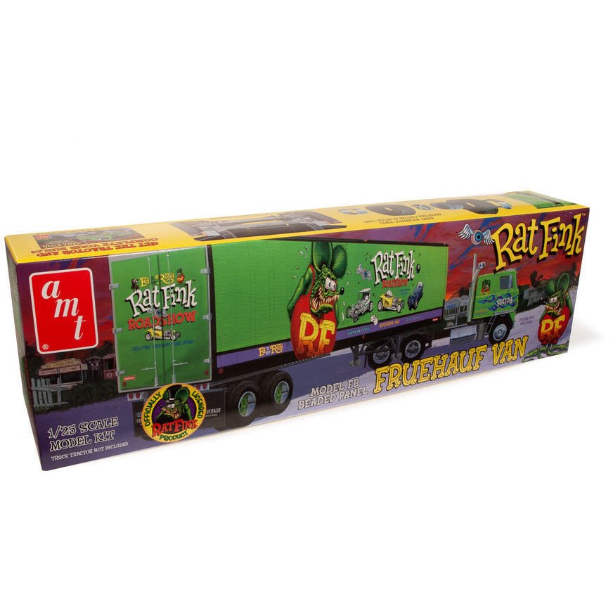 AMT Fruehauf Beaded Van Trailer Hauler - Rat Fink 1/25 Scale Model Kit - AMT - ModelCars.com