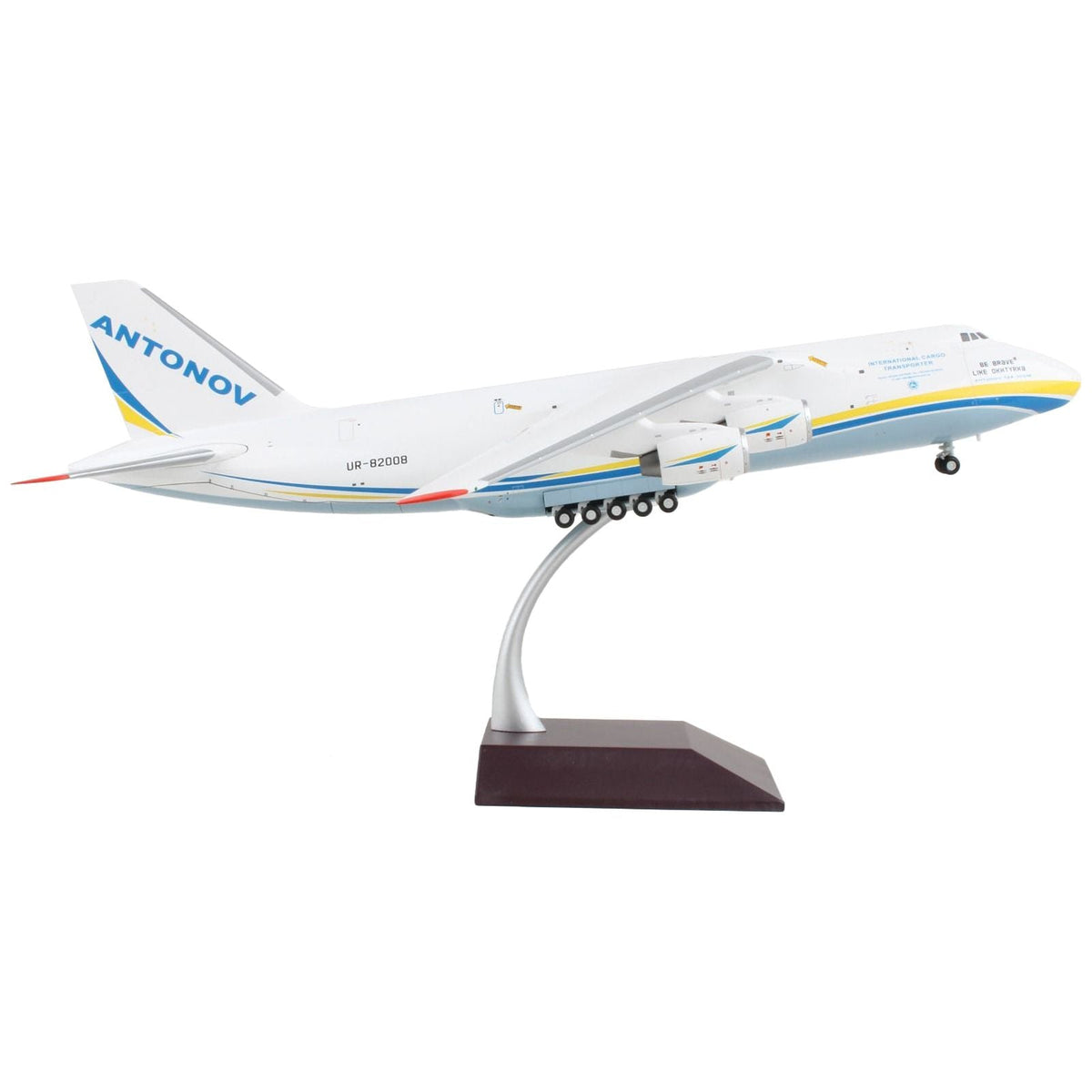 Antonov 124-100M Commercial Aircraft "Antonov Airlines" White with Blue and Yellow Stripes "Gemini 200" Series 1/200 Diecast Model Airplane by GeminiJets-GeminiJets-ModelCars.com