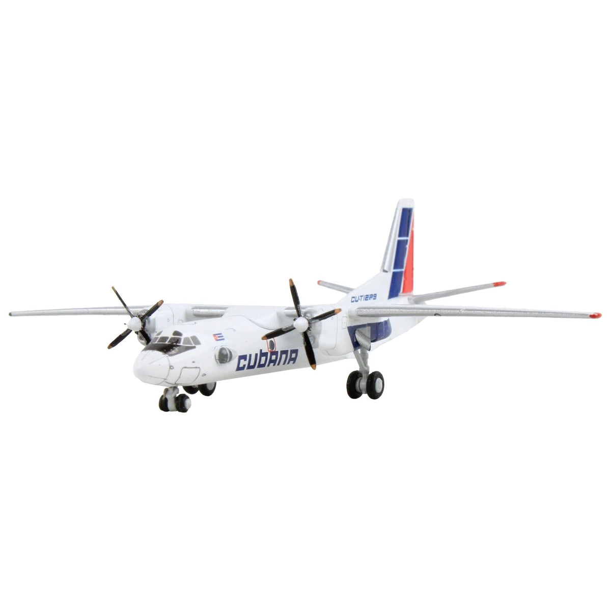 Antonov An-26 Commercial Aircraft "Cubana de Aviacion" White with Red and Blue Tail 1/400 Diecast Model Airplane by GeminiJets-GeminiJets-ModelCars.com