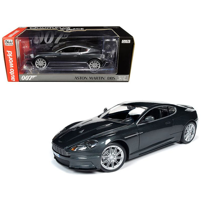 Aston Martin DBS Quantum Silver / Dark Gray Metallic (James Bond 007) "Quantum of Solace" (2008) Movie 1/18 Diecast Model Car by Auto World-Autoworld-ModelCars.com