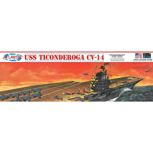 Atlantis 1/500 USS Ticonderoga CV - 14 Aircraft Carrier Plastic model kit 1/500 - Atlantis - ModelCars.com