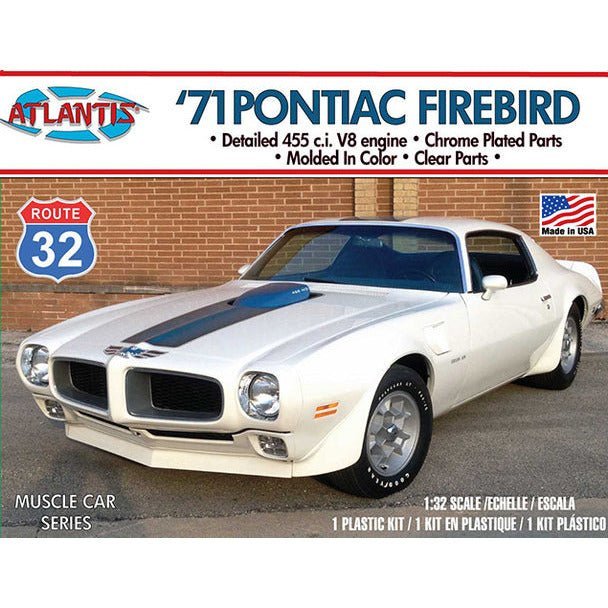 Atlantis 1971 Pontiac Firebird 1/32 Plastic Model Kit-Atlantis-ModelCars.com