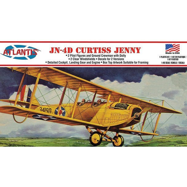 Atlantis JN-4D Curtiss Jenny 1/48 Plastic Model Kit-Atlantis-ModelCars.com