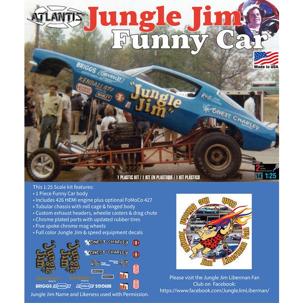 Atlantis Jungle Jim Funny Car 1/25 Scale Model Kit - Atlantis - ModelCars.com