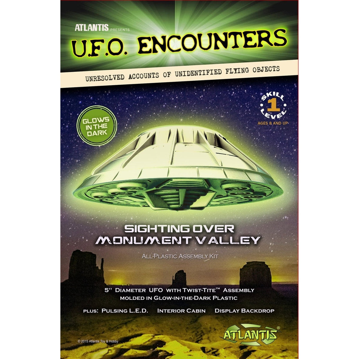 Atlantis UFO Encounters Monument Valley Glow in the Dark Plastic Model kit-Atlantis-ModelCars.com