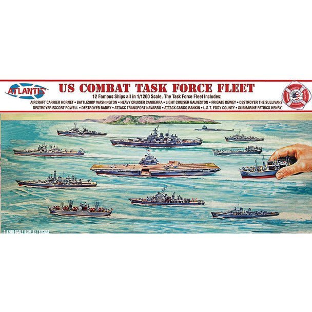 Atlantis US Combat Task Force Fleet 12 Ships Included 1/1200 Scale-Atlantis-ModelCars.com