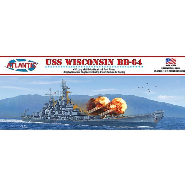 Atlantis USS Wisconsin BB-64 Battleship 1/665 Plastic Model Kit-Atlantis-ModelCars.com