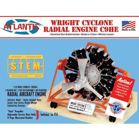 Atlantis Wright Cyclone Engine 1/12 scale Plastic Model Kit-Atlantis-ModelCars.com