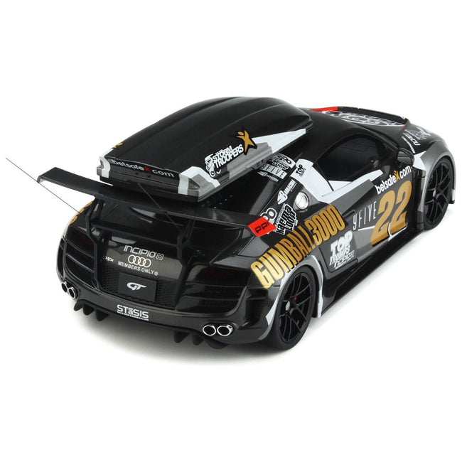 Audi R8 22 "Gumball 3000" Rally Car with Ski Box 1/18 Model Car by GT Spirit - GT Spirit - ModelCars.com