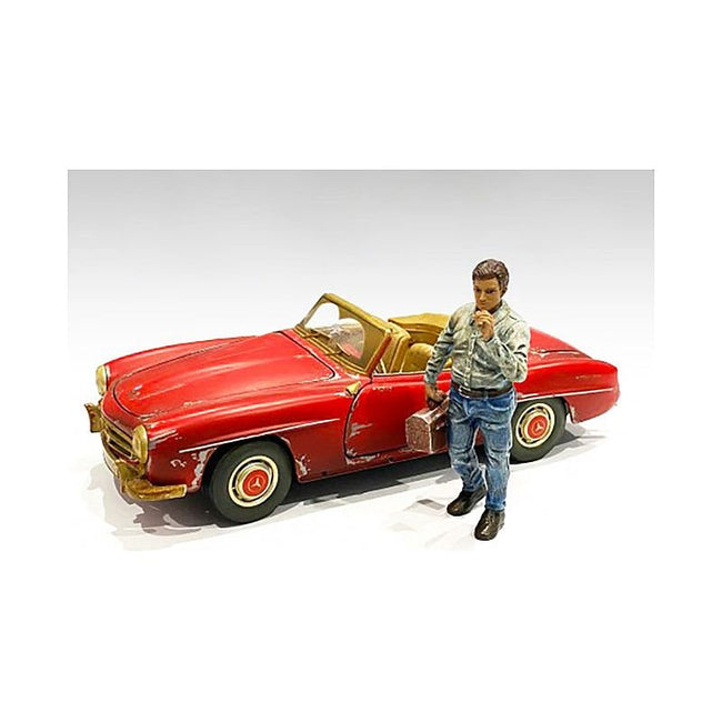 Auto Mechanic Chain Smoker Larry Figurine for 1/18 Scale Models by American Diorama - American Diorama - ModelCars.com