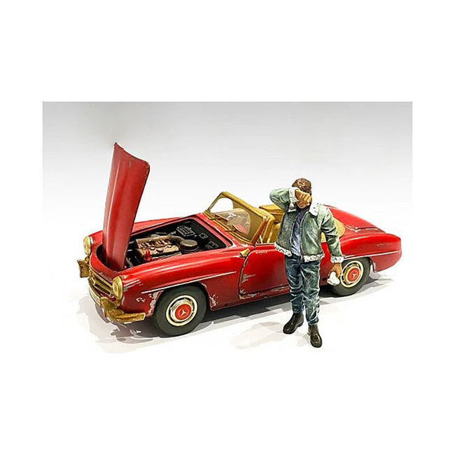 Auto Mechanic Sweating Joe Figurine for 1/18 Scale Models by American Diorama - American Diorama - ModelCars.com