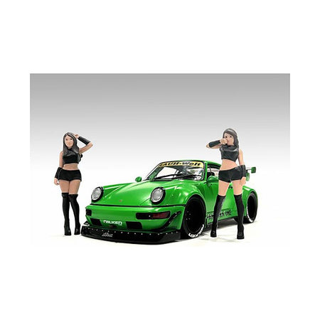 "Auto Salon Girls" 2 piece Figures Set for 1/18 Scale Models by American Diorama-American Diorama-ModelCars.com