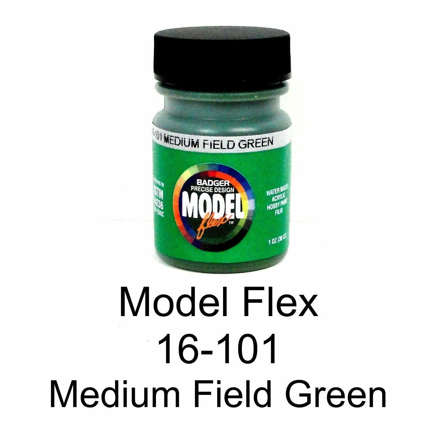 Badger Model Flex 16 - 101 Medium Field Green 1 Oz Acrylic Paint Bottle - Badger - ModelCars.com