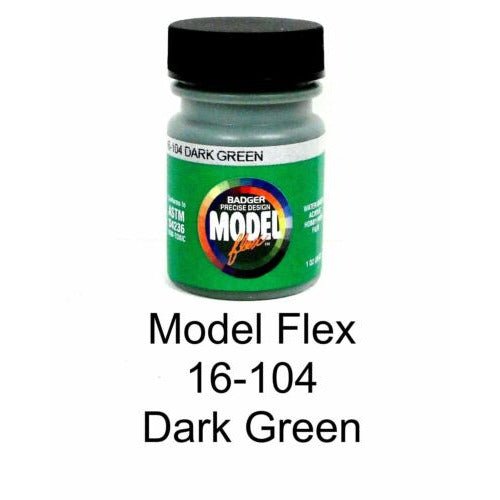 Badger Model Flex 16 - 104 Dark Green 1 Oz Acrylic Paint Bottle - Badger - ModelCars.com