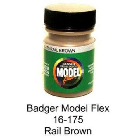 Badger Model Flex 16 - 175 Rail Brown 1 Oz Acrylic Paint Bottle - Badger - ModelCars.com
