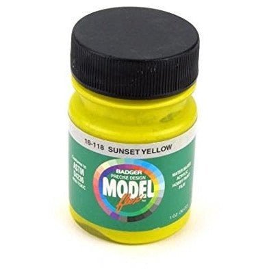Badger Model Flex Badger 16118 Modelflex Paint Gloss Colors 1oz Sunset Yellow-Badger-ModelCars.com