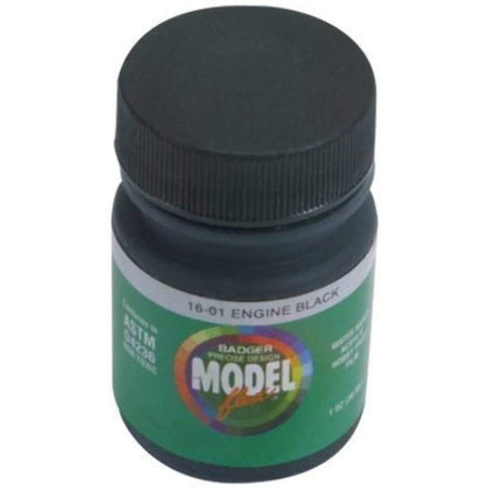 Badger Model Flex Engine Black 1oz Acrylic Paint Bottle-Badger-ModelCars.com